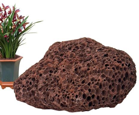 NGUMMS Stein für Aquarium - Rote Vulkangesteine Aquariumsteine | Natürliche vulkanische Stein-Dekorationssteine, Geruchsentferner, Aquarium-Felsen, Aquarium-Filter-Landschaftsornamente