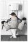 NEDOES Pinguine in Wanne, bedruckbare Wandkunst, Pinguin sitzt auf der Toilette, Leinwand-Poster, Wandkunst, Dekordruck, Bild, Gemälde für Wohnzimmer, Schlafzimmer, Dekoration, ungerahmt, 20 x 30 cm