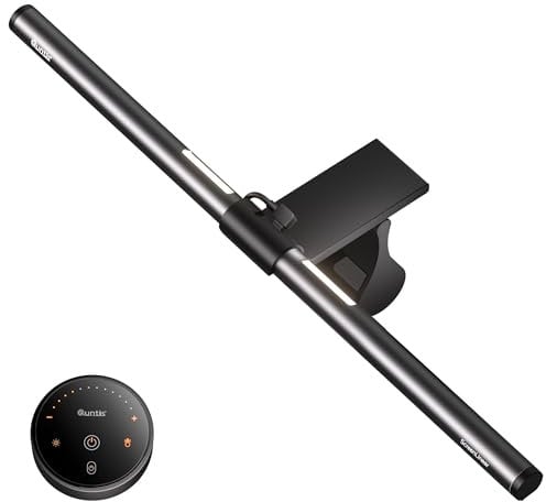 Quntis Monitor Light Bar with Backlight and Remote Control, 40cm Curved Monitor Lamp with Stepless Brightness & Hue Adjustment, CRI≥95 Eye-Care No Screen Glare Computer Screen Light Bar Home Office