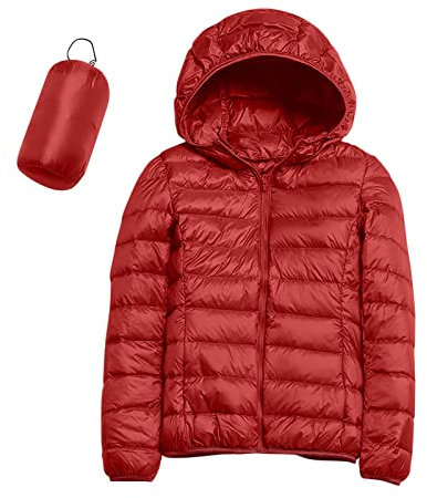 DondPO Leichte Steppjacke- Gefüttert mit Beutel Warme Winterjacke Steppjacke ohne Kapuze Reißverschluss Leichte Isolationsjacke Daunenjacke Sportlich Langarm Kurz Übergangsjacke Hybridjacke