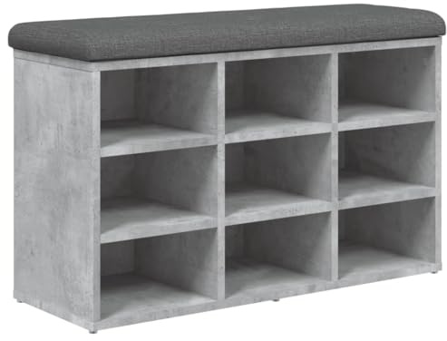 vidaXL Schuhbank Betongrau 82x32x50 cm Holzwerkstoff