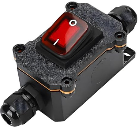 yotutun Wasserdichter Inline Schalter, 20A 12V DC DPST 4 Polig IP67 Schalter Kabelschalter Schnurschalter Ein/Aus Schalter Switch Wippschalter Außenschalter für den Außeneinsatz