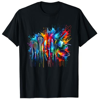 Outils De Cuisine Splash Art Colorés Chef Cuisinier Chefs T-Shirt