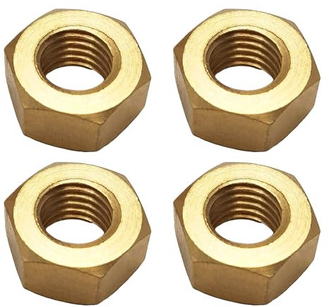 Dadi esagonali in ottone M14, dado esagonale a filettatura grossa, dadi esagonali in metallo ad alta resistenza, diametro interno filettatura 14 mm, 4 pezzi