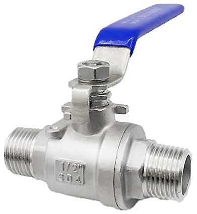 IBOWZ Kugelhahn Kugelhähne aus Edelstahl 304,DN8-DN25 1/4 Zoll,3/8 Zoll,1/2 Zoll,3/4 Zoll,1 Zoll Vollgewinde-Kugelhahn mit Außen- und Außengewinde,Wasserrohrventil,gut abdichtender NPT-Kugelhahn für