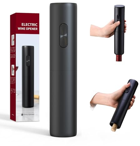 ANNIVERS Electric Wine Bottle Opener Electronic Wine Opener Automatic Corkscrew, Battery Operated One-Touch Opening Easy to Use Wine Gifts, Ouvre Bouteille Electrique Tire Bouchon