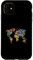 Hülle für iPhone 11 Weltkarte Typografie