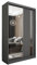 Margaret Hadas24 Kleiderschrank Gabo mit Spiegel, Organizer, Mehrzweckschrank, Schwebetürenschrank, Garderobenschrank, Kleiderstange, Kleiderständer, Flurschrank, Garderobe, Schrank, Graphit, 120 cm