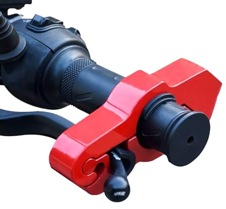 Motorcycle Lock, Universal Motorcycle Handlebar Lock with 2Pcs Keys and Gaskets, Front Brake and Clutch Locks Anti-Theft and Prying, Grip Lock for Bicycles, ATVs, Off-Road Motorcycles etc (RedAA)