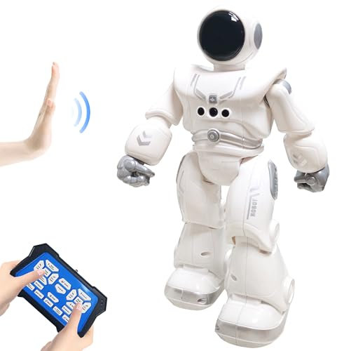 HUSAN Remote Control Robot for Kids, Intelligent Astronaut Robots with Infrared Controller, Programmable,Singing, Dancing, Gesture Sensing RC Robot Toys Kit, Best Gift for Boys & Girls (Gray)