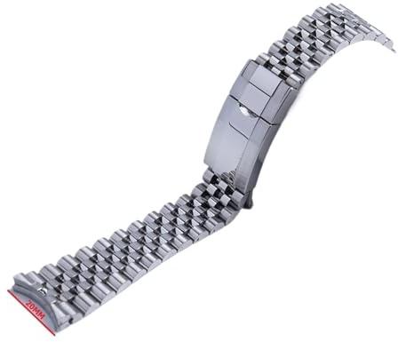 LQXHZ 20mm 904L Edelstahl Armbanduhrband Armbandarmband Armband Verschluss Compatible With rolex mittlere Greenwich-Zeit Master II