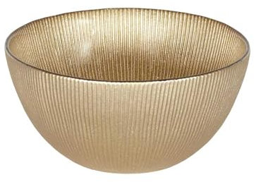 HOME DECO FACTORY, KA6134, Gold Glass Bowl 70 cl, elegant and modern Design, ideal for soups, Salads and appetizers, Durable and Easy to clean, Occasions - Gold