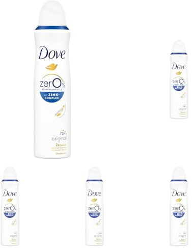 Dove Deodorant-Spray Original Deo mit pflegendem Zink-Komplex und 0% Aluminiumsalzen 150 ml (Packung mit 5)