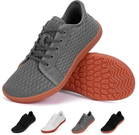 RUYI Breite Barfußschuhe Herren Damen Slip on Sneaker Minimalistische Barfussschuhe mit Zero-Drop-Sohle, Atmungsaktiv Barfuss Schuhe Leicht Walkingschuhe