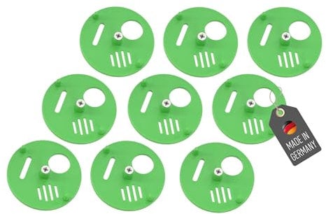 Lantelme 9 Stück Bienen Fluglochrosette Drehbar Grün mit Schrauben im Set | Wabeneingangstor Bienenfluglochverkleinerer Drohnensperre Kunststoff | Imker Imkereibedarf Bienenflucht (Grün)