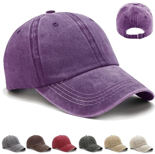 CWENDANER Cappello da Baseball, Berretto da Baseball Unisex, Casuale Visiera Sport Baseball cap, Regolabile Berretto da Baseball in 100% Cotone per Circonferenza della Testa 56-60cm (Viola