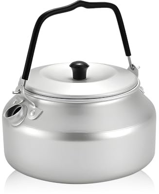 Casenly Wasserkessel aus Edelstahl, 0.8L Tragbare Campingkessel mit Anti Heißgriff, Camping Wasserkocher, Kaffeekanne Teekessel Wasserkocher für Kochen im Freien Picknick Wandern Camping Zubehör