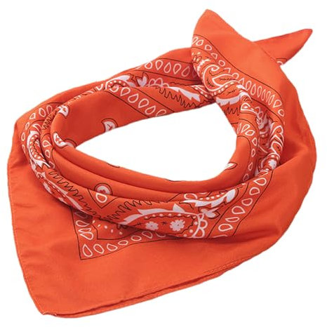 HEVIBK Bandana Damen Herren,Nickitücher Kopftuch Halstuch Männer, Unisex Tuch Bindetuch (Orange)