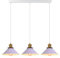 iDEGU 3 Luci Lampada a Sospensione Retrò, 22cm Vintage Lampadario a Sospensione in Metallo E27 Plafoniera Stile Scandinavo Lampade da Soffitto per Cucina Caffè Sala da Pranzo Cameretta (Viola)
