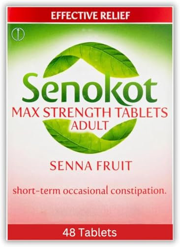 Max Strength Senna Tablets - 48 Tablets, Effective Overnight Constipation Relief, Natural Laxative