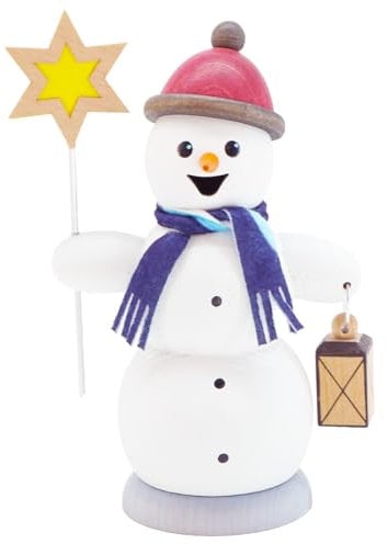 Drechslerei Kuhnert Räuchermännchen Schneemann Sternsinger - 13 cm
