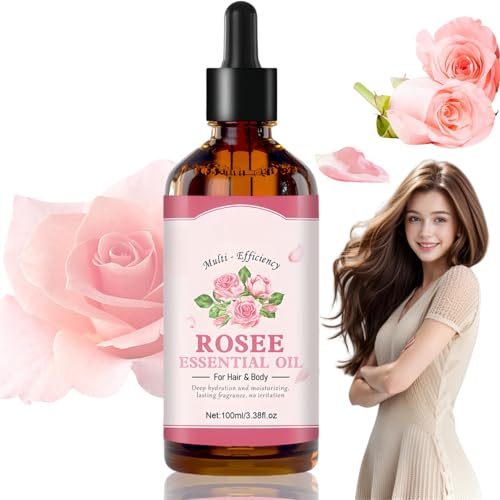 100ml Rose Essential Oils,Rose Oil Essential Oil,Natural Organic Rose Oil,Essential Oils for Diffusers,Rosehip Oil for Face,Nourishing Hair Care,Leave A Lasting Fragrance,Smooth Hair Care &Easy use