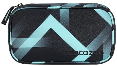 Coocazoo Mäppchen „Laser Lights”, schwarz-türkis, Federmäppchen, großes Hauptfach, Reißverschlussfach mit Klarsichtfach im Deckel, Fach für Geodreieck, Stiftehalter, ab der 3. Klasse