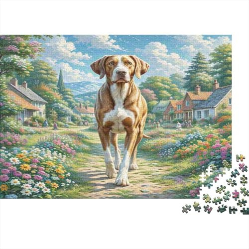 Deutsche Dogge – 1000 Teile Denkspiel aus umweltfreundlichem Karton. Hundespaziergänge, Garten – Stressabbau, lehrreiche Freizeit. 52x38 cm.