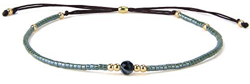KELITCH Neue Achat Perlenarmbänder Miyuki Perlen Friendship Armbänder für Damen - Beige