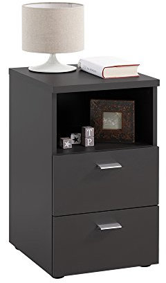 FMD Möbel, 652-001E Colima 1 Nachtkonsole in ausführung schwarz, melaminharz beschichtete spanplatte, maße 35.0 x 61,5 x 40.0 cm (BHT)
