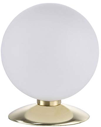 SellTec LED Tischleuchte, dimmbar über Tastdimmer, 3-Stufen Dimmer, Tischlampe, warmweiss, Nachttischlampe, rund, stahl…