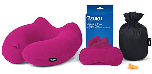 IZUKU Nackenkissen Aufblasbar Nackenhörnchen für Reise Büro zu Hause Nackenhörnchen egornomisches Entwurf Nackenstützkissen Nackenrolle Reisekissen