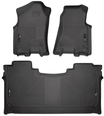 Husky Liners Weatherbeater 94001 Ram 1500 Crew Cab 2019–2024 mit werkseitigem Untersitz-Stauraum, vorne und 2. Reihe, Schwarz, 3 Stück