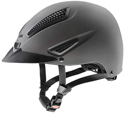 uvex perfexxion II - robuster Reithelm für Damen und Herren - individuelle Größenanpassung - optimale Belüftung - Anthracite matt - 52-55 cm