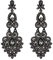 EVER FAITH Damen Ohrringe Kristall Hochzeit Vintage Party Abendessen Stil Floral Blatt Kronleuchter Ohrhänger Klar-Schwarz Schwarz-Ton
