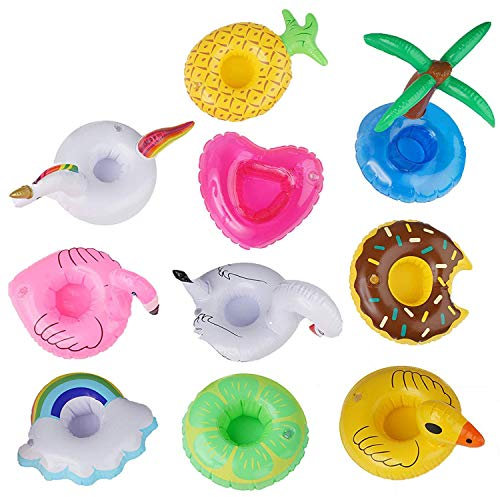 Omenluck Lot de 10 porte-gobelets gonflables pour fête d'été, plage, piscine, bar