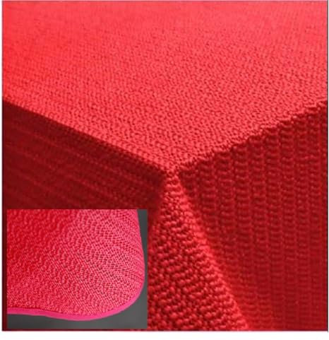 Gartendecke mit Saum Tischdecke 130x220 cm abwaschbar Gartentischdecke Balkon Terrasse wetterfest (Rot)