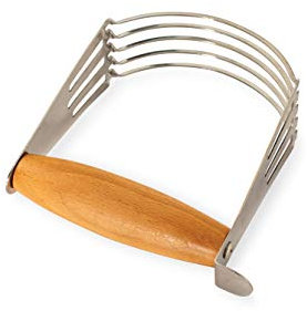 Nordic Ware 02129 Stainless Steel Pastry Blender Grip Beechwood Handle, High-Quality Baking Accessories for Easy Cutting & Shortening, Wood, Silver