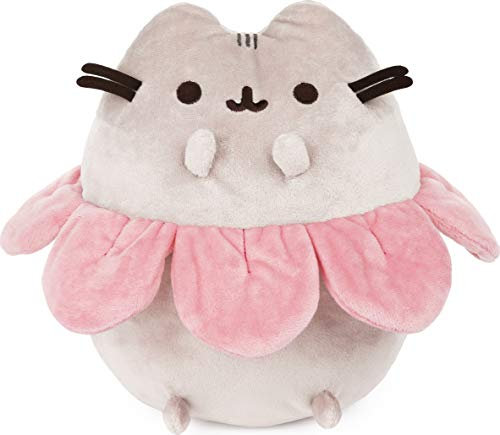 GUND Pusheen - Petali di fiori rosa in peluche per gatti, grigio e rosa, 24,1 cm