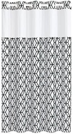 Hookless Prism Shower Curtain with Peva Liner, 71 X 74, Black