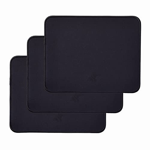 ANUBISGX Gaming-Mauspad (3er-Pack: 20,3 x 25,4 cm), schwarzes Pad mit schwarzen Nähten, wasserdicht, nicht RGB, Computer-Gaming-XL, Schreibtischunterlage, groß, rutschfest, 68 Farb-/Größenoptionen