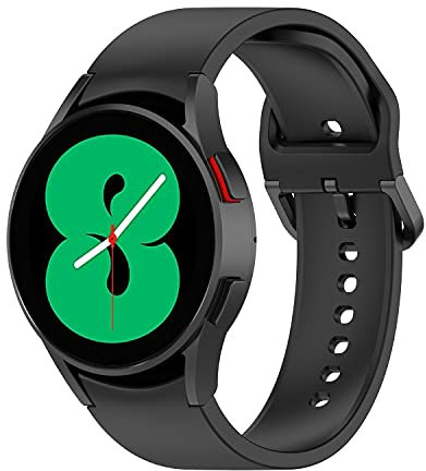 BoLuo 20mm Bracelet pour Montre Connectée Galaxy Watch 4 40mm/44MM,Silicone Bracelets Montre,Bande de Sangle pour Galaxy Watch 4 Classic 42mm/Galaxy Watch 4 Classic 46mm/Galaxy Watch 3 41mm (noir)