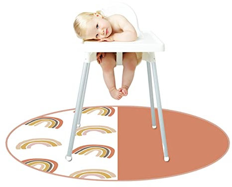 Niktule Splat Mat für unter Hochstuhl - Waschbare Bodenspiel Picknickmatten Tischdecken, Tragbare Spill Mat, Wasserdichter Rutschfester Bodenschutz für Babys, Kinder, 51 Zoll