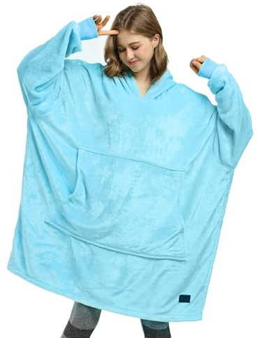 Catalonia Classy Coperta con Cappuccio in Pile Oversize per Donne e Uomini, Felpa con Cappuccio Calda e Accogliente, Coperta Morbida con Cappuccio con Ampio Cappuccio e Tasca Frontale