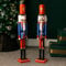 Marco Paul Pair of 70cm Blue Nutcracker Soldier Statue Hand-painted Christmas Decor - 2x Nutcracker Ornaments For Christmas Decorations Indoor Xmas Decorations Large Wooden Nutcracker Toy