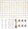 Wandgitter Roségold(40x30cm), Stabiles Metall Gitter Pinnwand, Fotogitter Einfachen Organisation von Werkzeugen, Zubehör und Fotos,2er-Pack