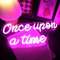 Led Once Upon A Time Signe néon Alimenté par USB Fille chambre néon Maison Art décoration murale anniversaire/mariage fête fenêtre salon décoration cadeau de Noël (Rose)