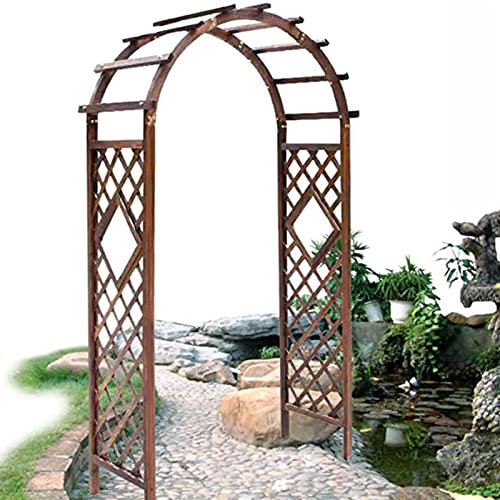 CHUNTIANMEI Arche De Rosiers en Bois,Pergola Jardin Bois,Tuteur Jardin Résistant,Arc en Treillis De Support De Vignes,pour Jardins Hôtels Terrasses Décoration,140×225cm