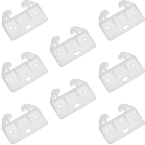 VAKTOK - 8 Kunststoff-Schubladenführungen, Schubladenführungen, Schubladenschienen, Führungsschienen für Kommoden, Schubladensysteme (5,7 x 4,1 x 0,7 cm, weiß)