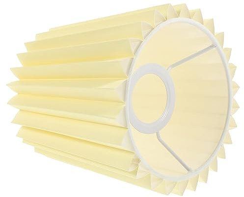 Mobestech Plissee Lampenschirm Lichtschirm Tischlampenschirm E27/E14 Sockel Lampe Stoff Lampenschirm Glocke Lampenschirm Für Tischlampen Kronleuchter Kandelaber Stehlampen (Beige)